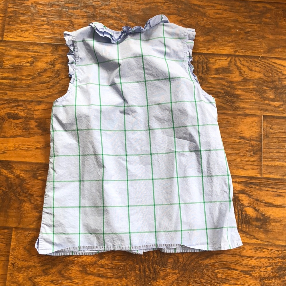 JCREW PLEATED RUFFLE TOP IN WINDOWPANE - Picture 3 of 3